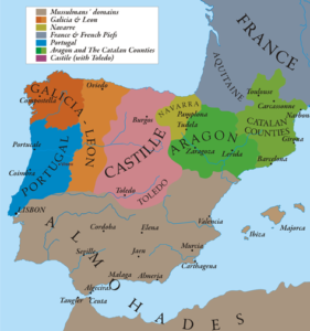 １２１０年スペインの地図