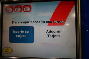 マドリード地下鉄切符自販機